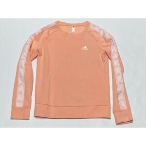 Adidas Tiro Tape Logo Sleeve Crew Neck Sweatshirt Glow Pink -- Size S